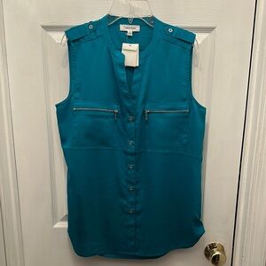 Calvin Klein Teal Sleeveless Women's Top Size S